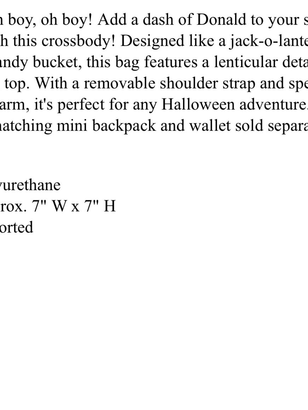 NWT - Loungefly Disney Donald Duck Halloween Devil Jack-o-Lantern Crossbody Bag - Picture 7 of 7